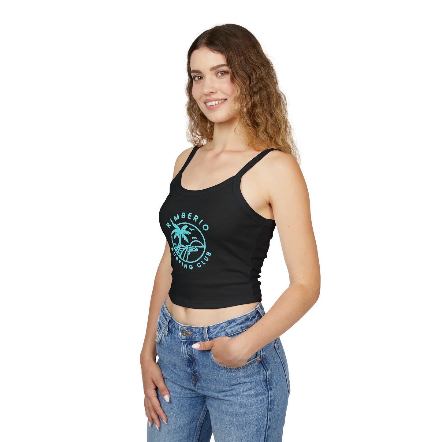 Rimbero Surfing Club Women's Spaghetti Strap Tank Top - Summer Vibes, Casual Beachwear
