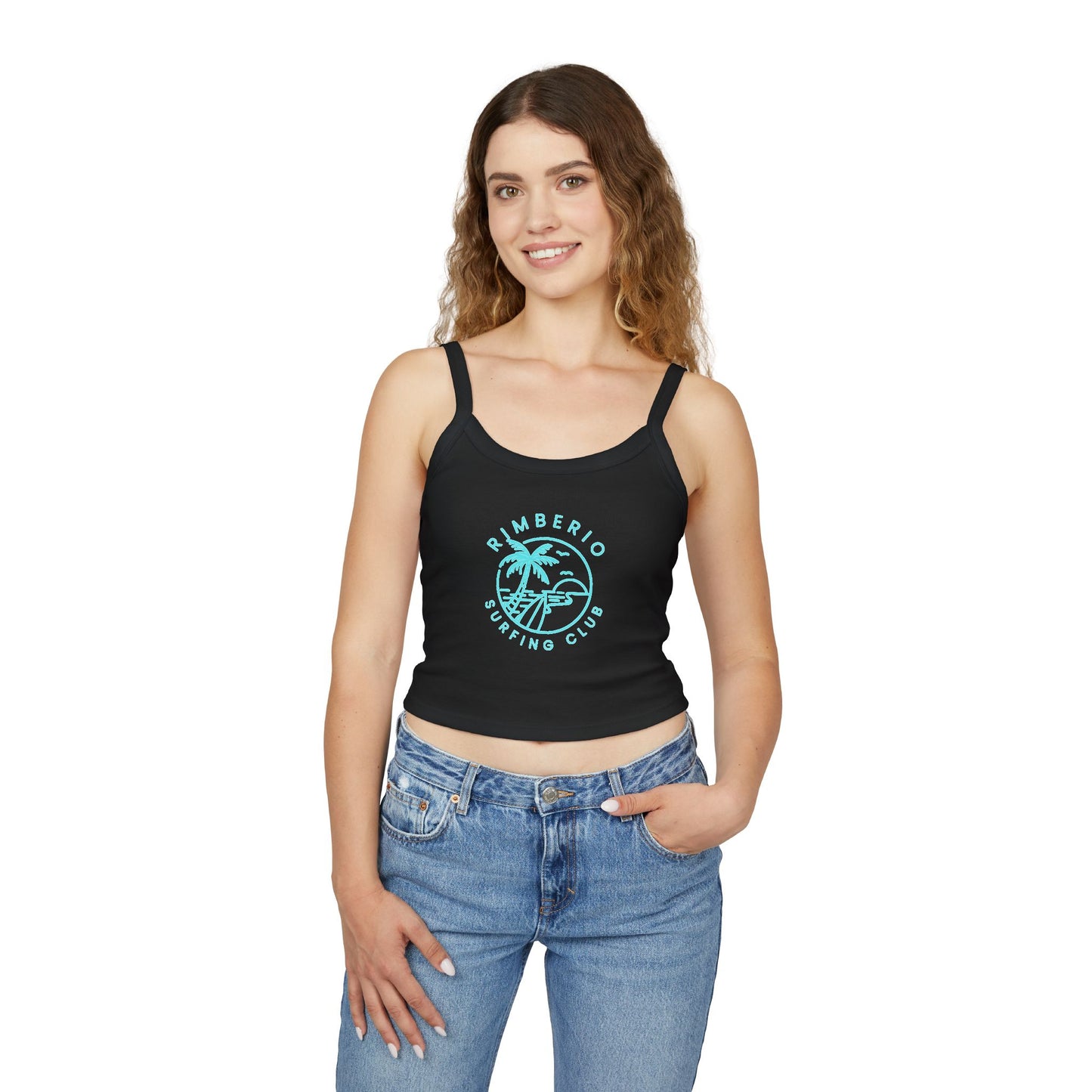 Rimbero Surfing Club Women's Spaghetti Strap Tank Top - Summer Vibes, Casual Beachwear