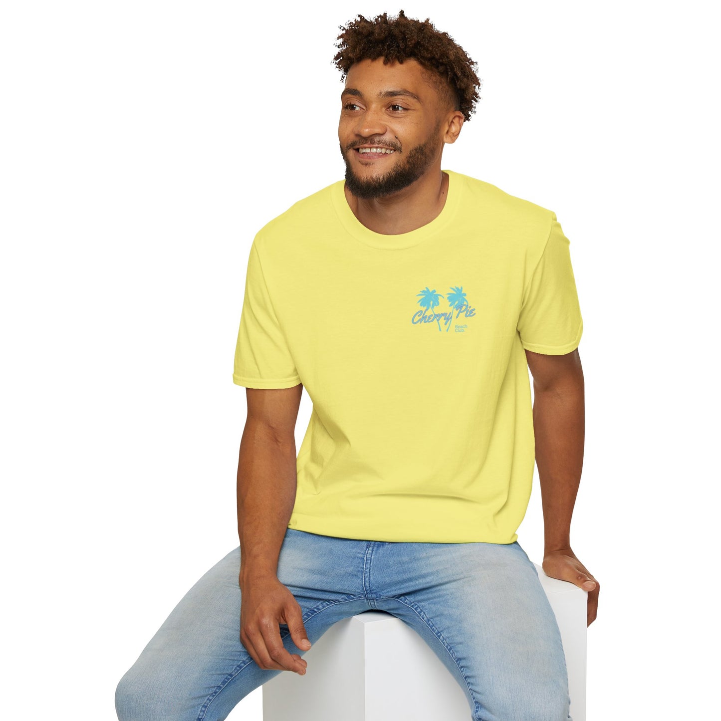 UNISEX Cherry Palms Graphic T-Shirt - Softstyle Unisex Top for Summer Vibes
