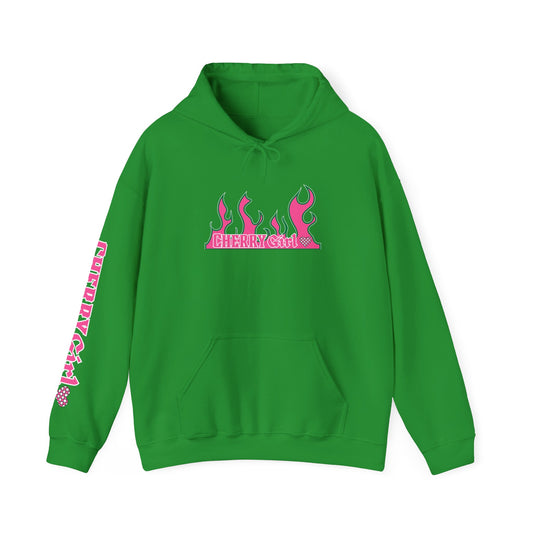 Flamin HOT cutie Design Hoodie, Edgy Streetwear Sweatshirt for Trendsetters, Gift for Her, Fall Fashion Layering, Cherry Girl Style, Street Style